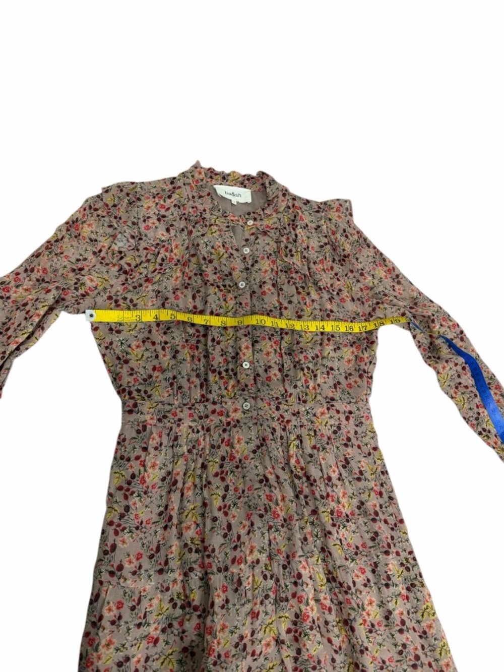 Ba&sh Maggie Ruffled Floral-Print Crepon Midi Dress Pink Size Small Milkmaid - Picture 8 of 14